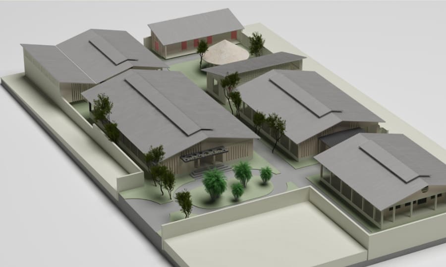 maquette nieuw ziekenhuiscomplex Mbuji Mayi