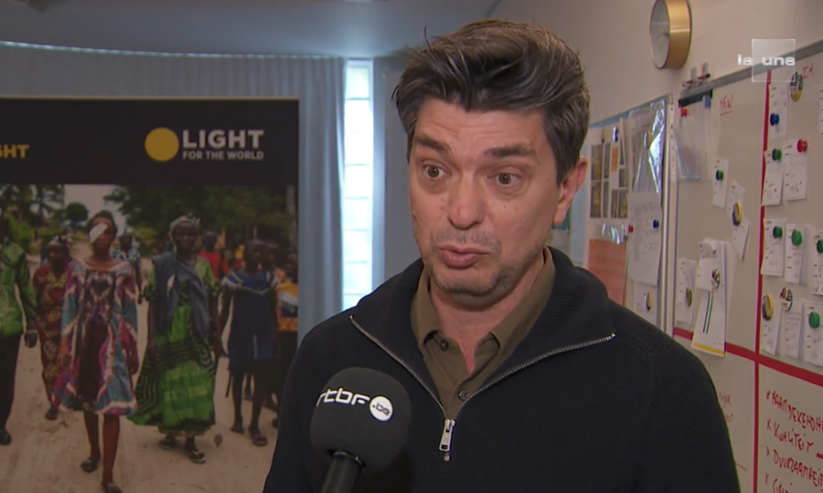 Erwin Telemans pour Light for the World Belgique au JT de la RTBF